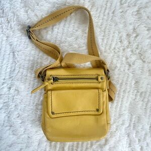Yellow Clarks Leather Crossbody Bag